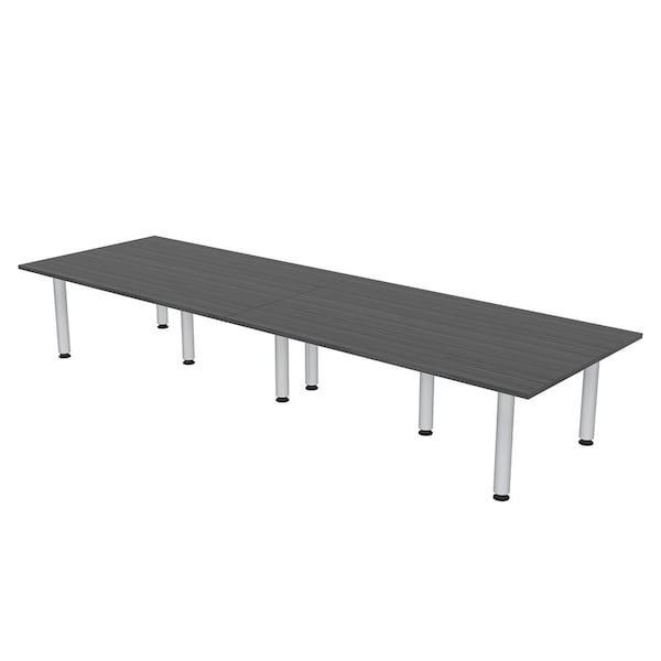 45 in W, 120 in L, 29 in H, Engineered Wood Top, Grey